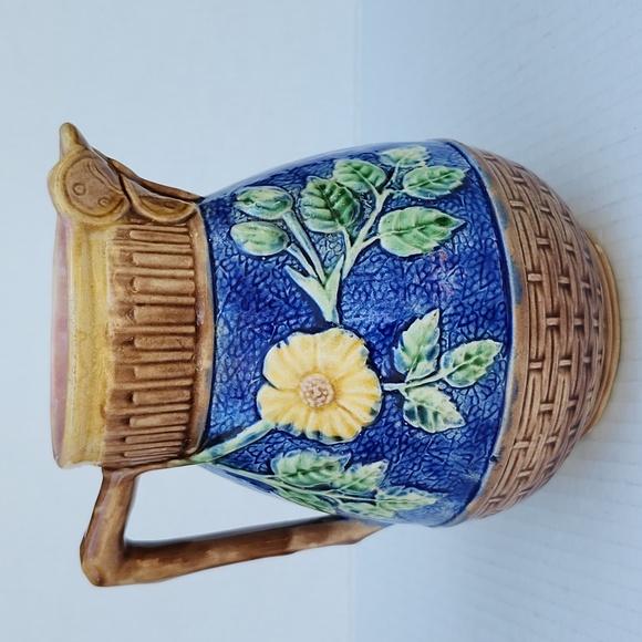 ANTIQUE GRIFFEN, SMITH & HILL AMERICAN MAJOLICA PITCHER/JUG - Picture 5 of 12